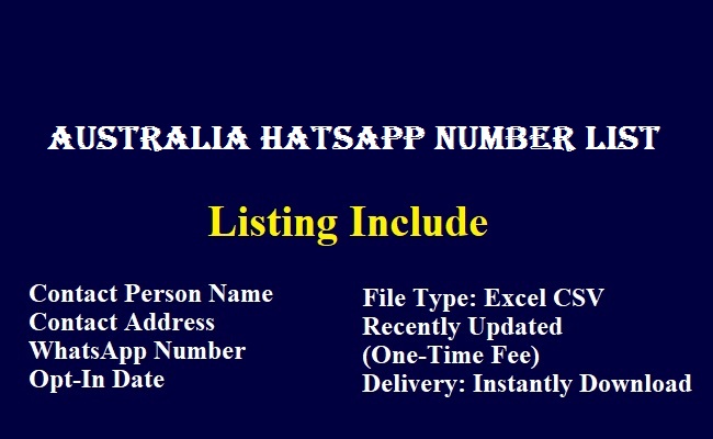 Australia hatsApp Number List